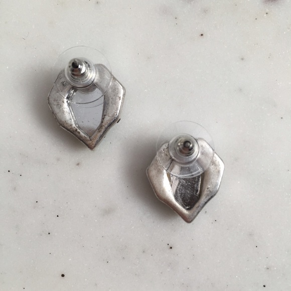 "Florence" Earrings || Green Crystal Pavé Studs - Picture 3 of 8