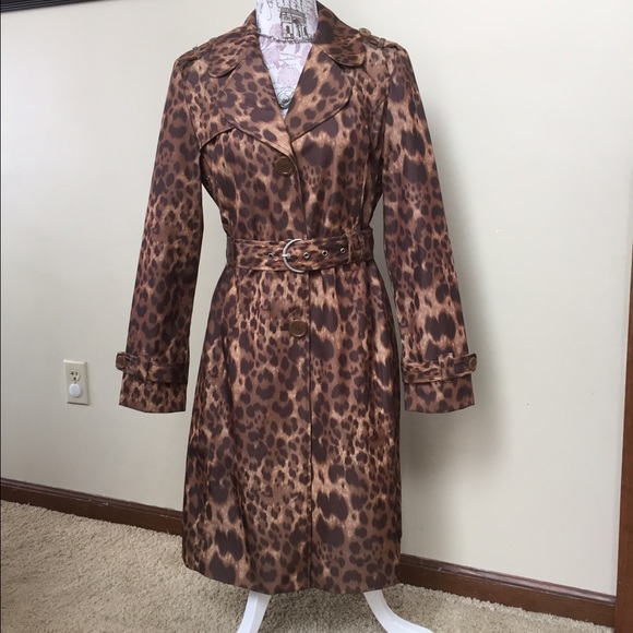 Kenneth Cole Reaction Jackets & Blazers - Kenneth Cole Reaction animal print trench sz M