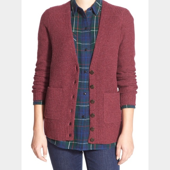 Madewell Sweaters - Madewell University Cardigan in Heather Wine