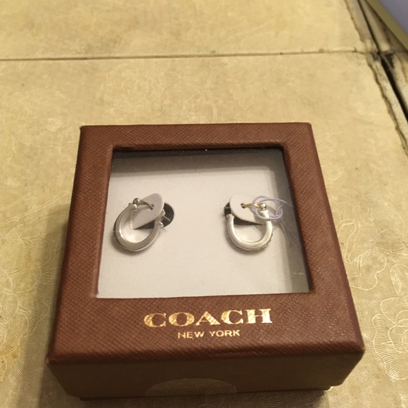 Coach small pave earrings
