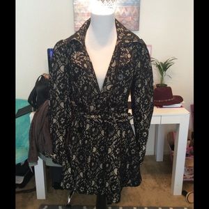 Bebe lace trench size small