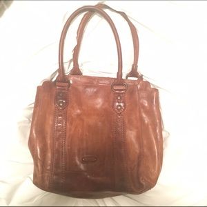 Frye tote in Cognac