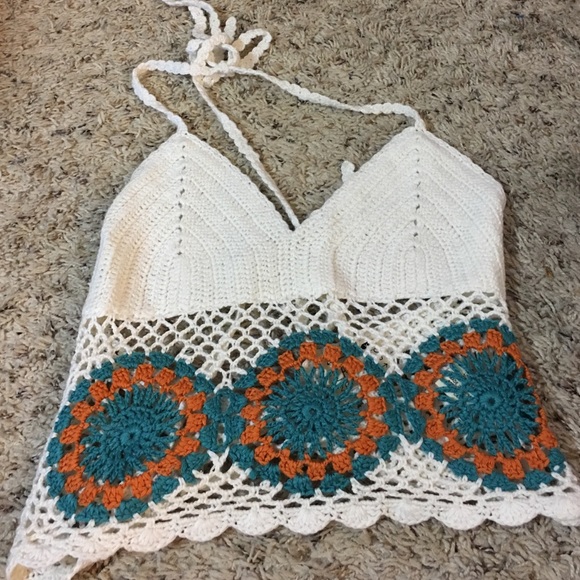 L.A. Hearts Crocheted Crop Top Halter