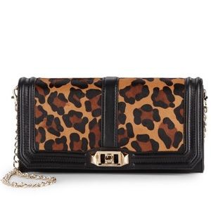 Rebecca Minkoff love clutch black leopard NWOT