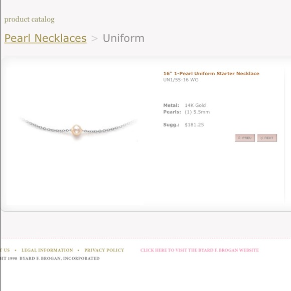 White gold and pearl necklace