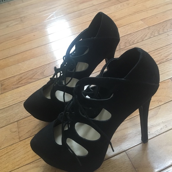 Never worn black suede 6 in. High heels.