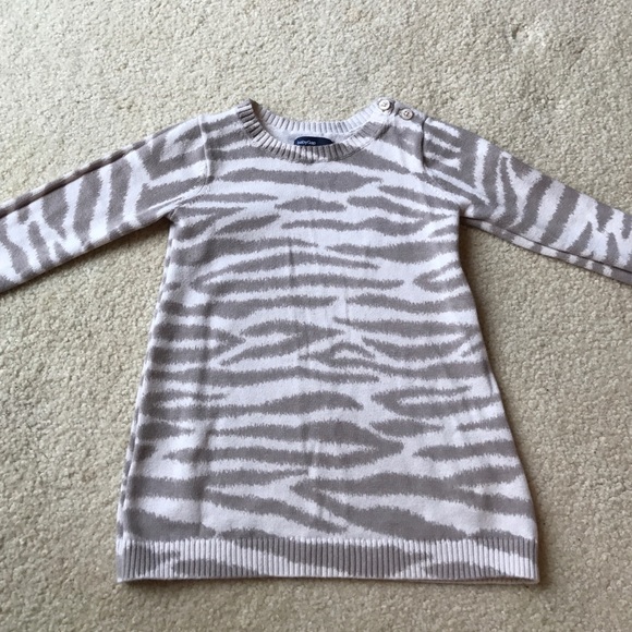 Baby Gap cotton shift dress "zebra" tan print