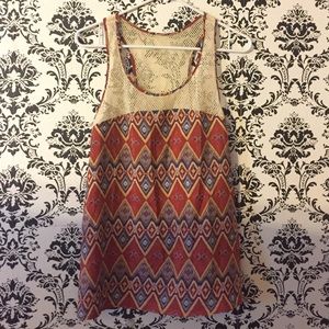 Aztec print tank
