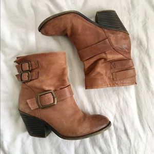 Lucky Brand Brown Leather Booties