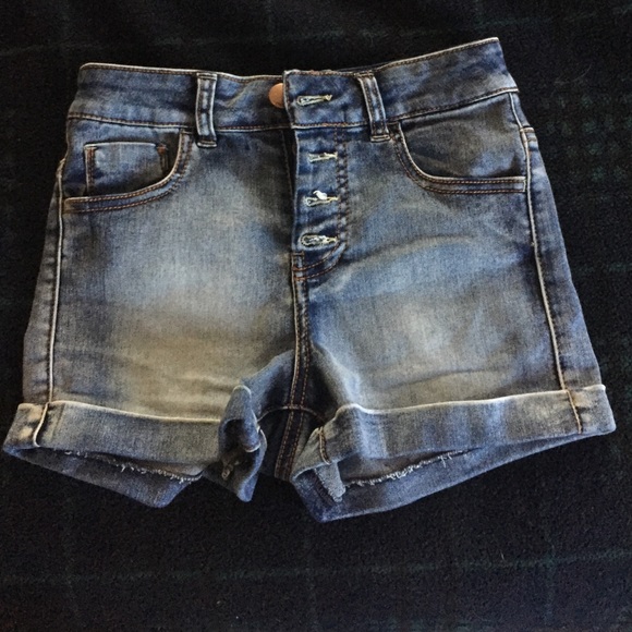 High waisted denim shorts