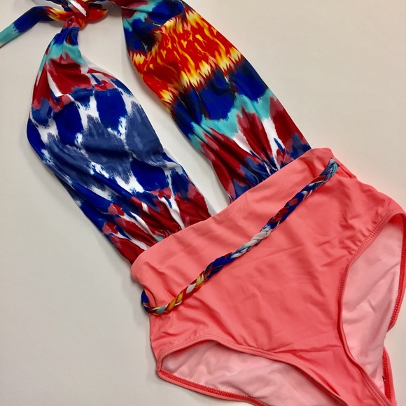 Orange sexy swimming suite one piece sw178 - Picture 2 of 3