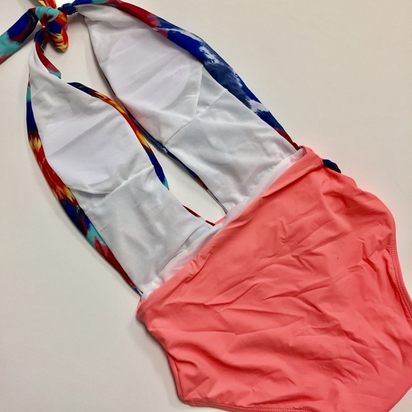 Orange sexy swimming suite one piece sw178 - Picture 3 of 3