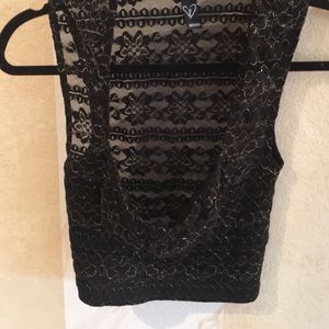 Sexy see thru black and gold top