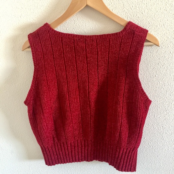 💕LASTCHANCE💕GETTHELOOK VINTAGE Crop Sweater Vest - Picture 4 of 4