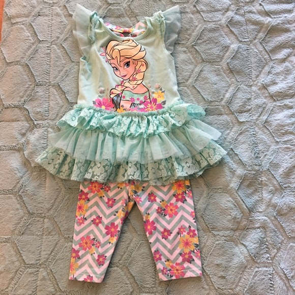 Disney Other - 🛍 Disney Frozen Elsa Leggings Shirt Set 2T