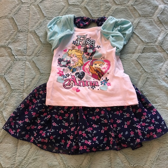 Disney Other - 🛍 Disney Frozen Elsa Anna Skort Shirt 24M Girls