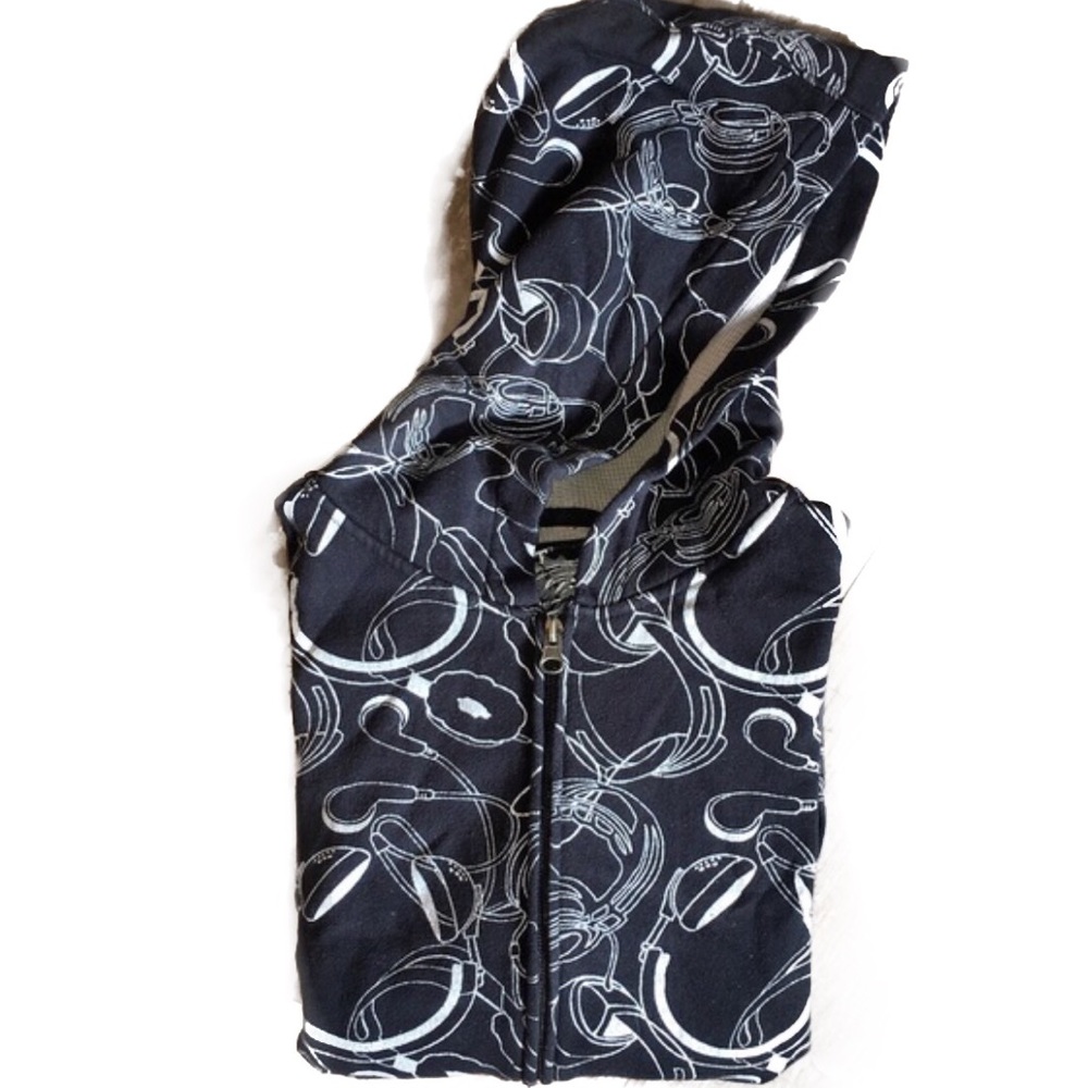 First Wave Boy's "Headphones" Zip Hoodie Size 8