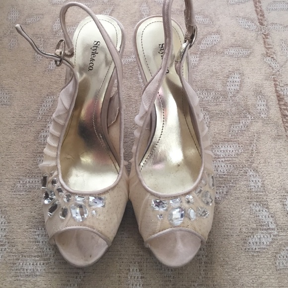 Rhinestone studded heels