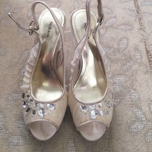 Rhinestone studded heels