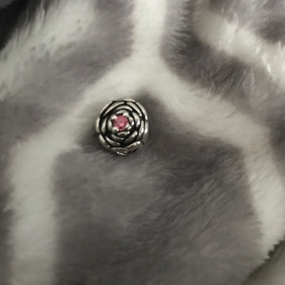 Pink rose pandora charm
