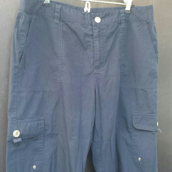 Chaps navy cotton cargo pants 10