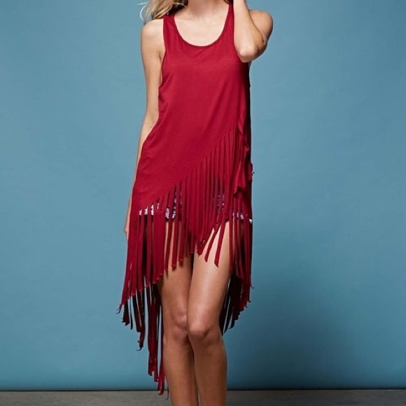 Asymmetrical Top With Fringe - Picture 2 of 3