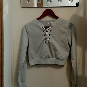 Cute lace up croptop