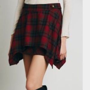 Free People Plaid Wool Skirt