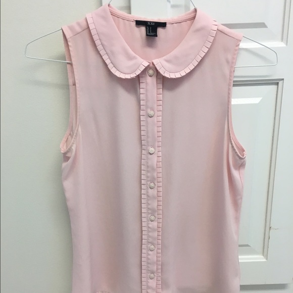 SALE light pink cute peter pan sleeveless blouse!