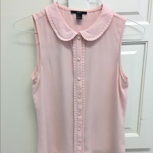 SALE light pink cute peter pan sleeveless blouse!