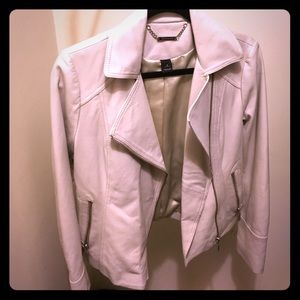 White leather jacket from White House Black