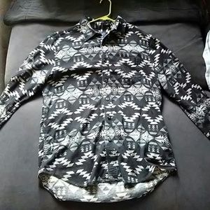 Black and grey button down