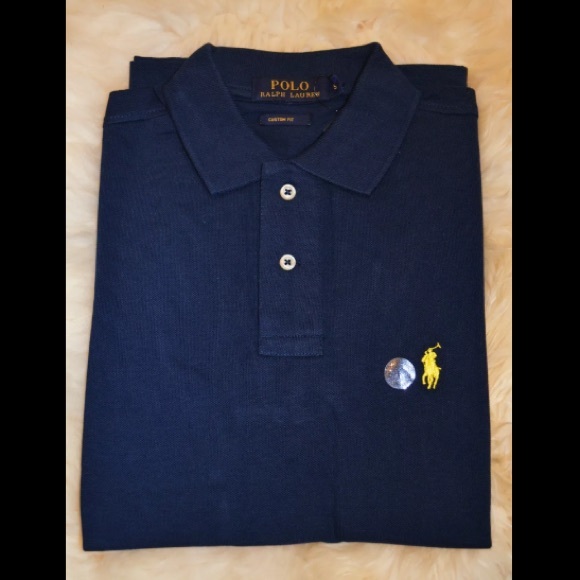 NWT Navy Blue Ralph Lauren Polo, Custom Fit Mesh