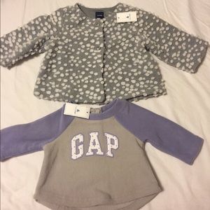Two GAP 0-3 months girl sweater and jacket.