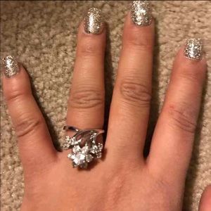 Sterling silver size 6 ring with CZ