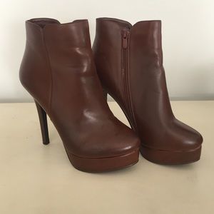 Charles David brown leather booties