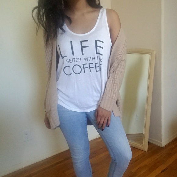 WHITE LOGO COFFEE TANK TOP - Picture 4 of 4