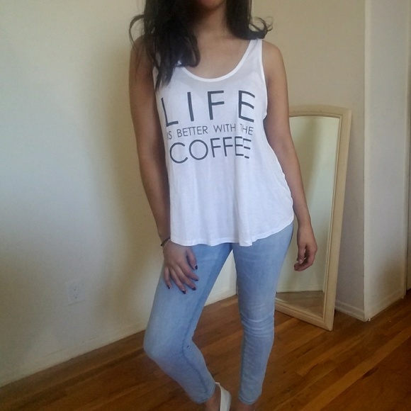 WHITE LOGO COFFEE TANK TOP - Picture 2 of 4