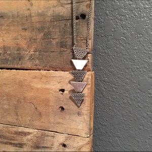 Long silver necklace