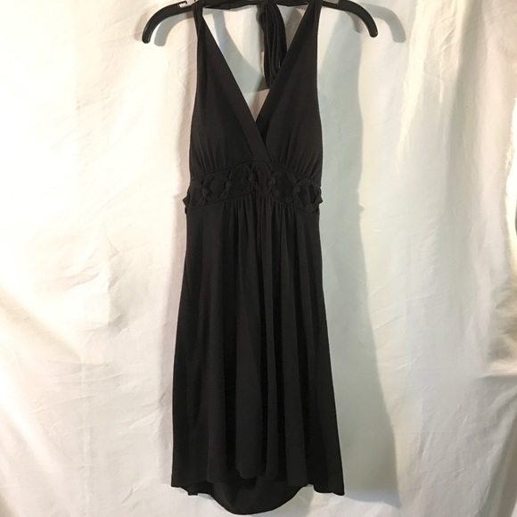 Halter black casual dress