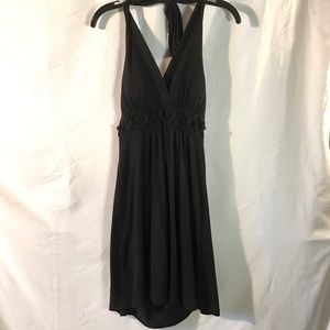 Halter black casual dress
