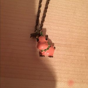 💕💕B1G1 50% Off💕💕Pink hippo necklace!!