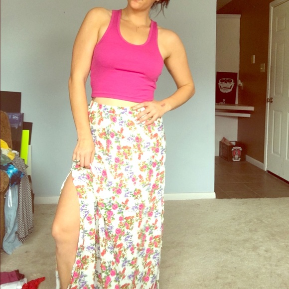 Floral print maxi skirt