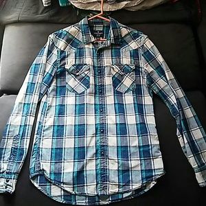 Western style American eagle button down