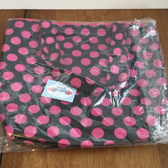 Boutique Bags - Polka Dot Canvas Tote w/ Coin Purse Boutique Bags - Polka Dot Canvas Tote w/ Coin Purse