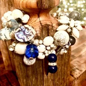 Handmade charm bracelet from vintage earrings