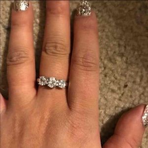 Sterling silver with lab created diamonds size 6