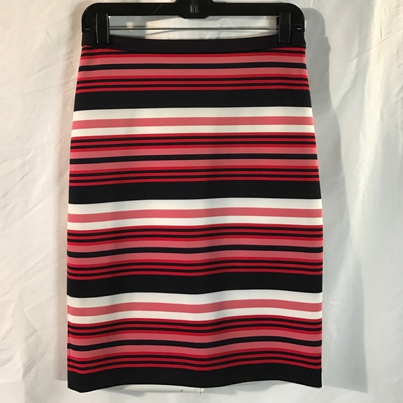 The Limited navy and pink stripped pencil skirt