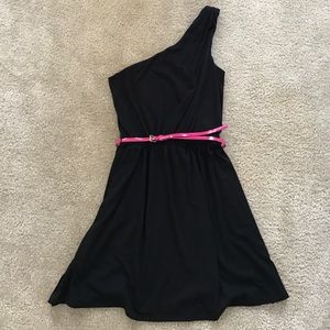 One shoulder little black dress