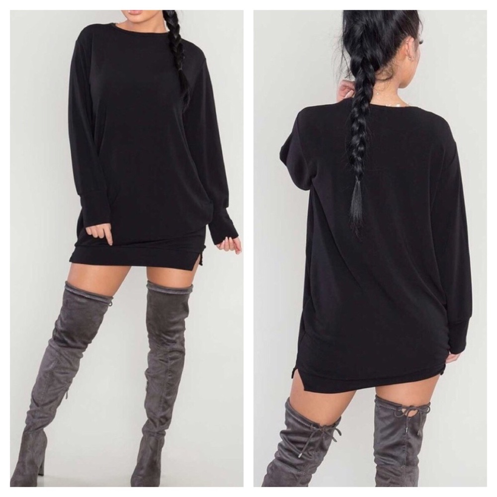 🔴 SALE • 1 Left • French Terry Sweater Dress